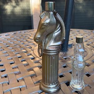 Lot of 2 Avon Aftershave Horse Hitching Post Empty Bottles